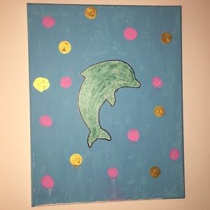 Dolphin with polkadots painting